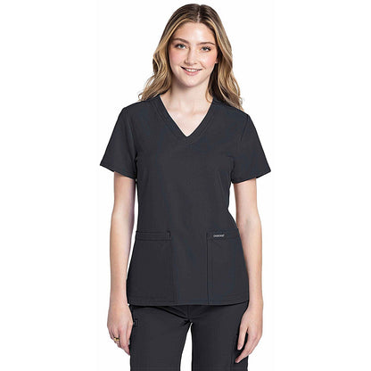 Cherokee Originals Ultra Female V-neck Scrub Top, Pewter Grey, XS