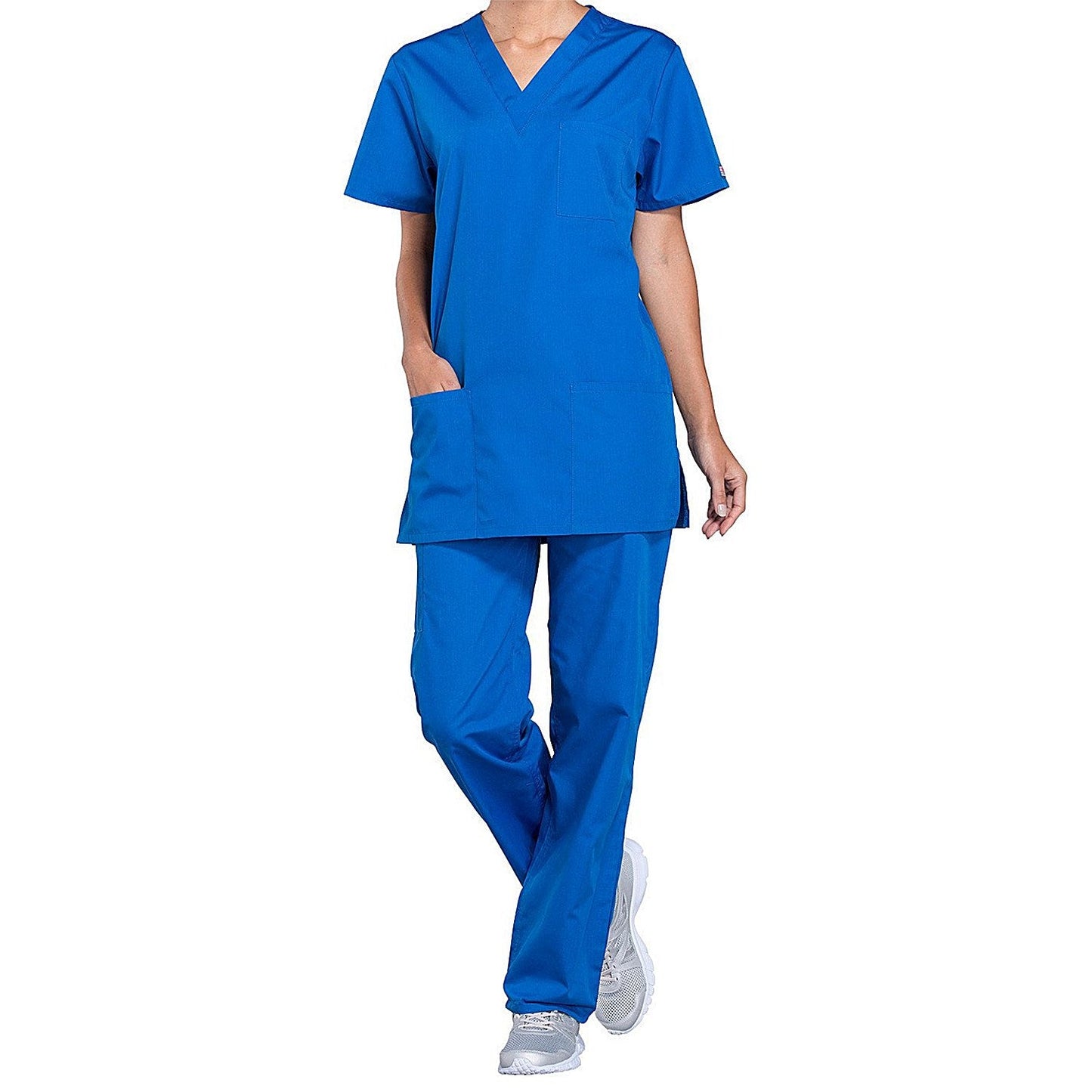 Cherokee Professional V-Neck Scrub Top, Royal Blue, Small