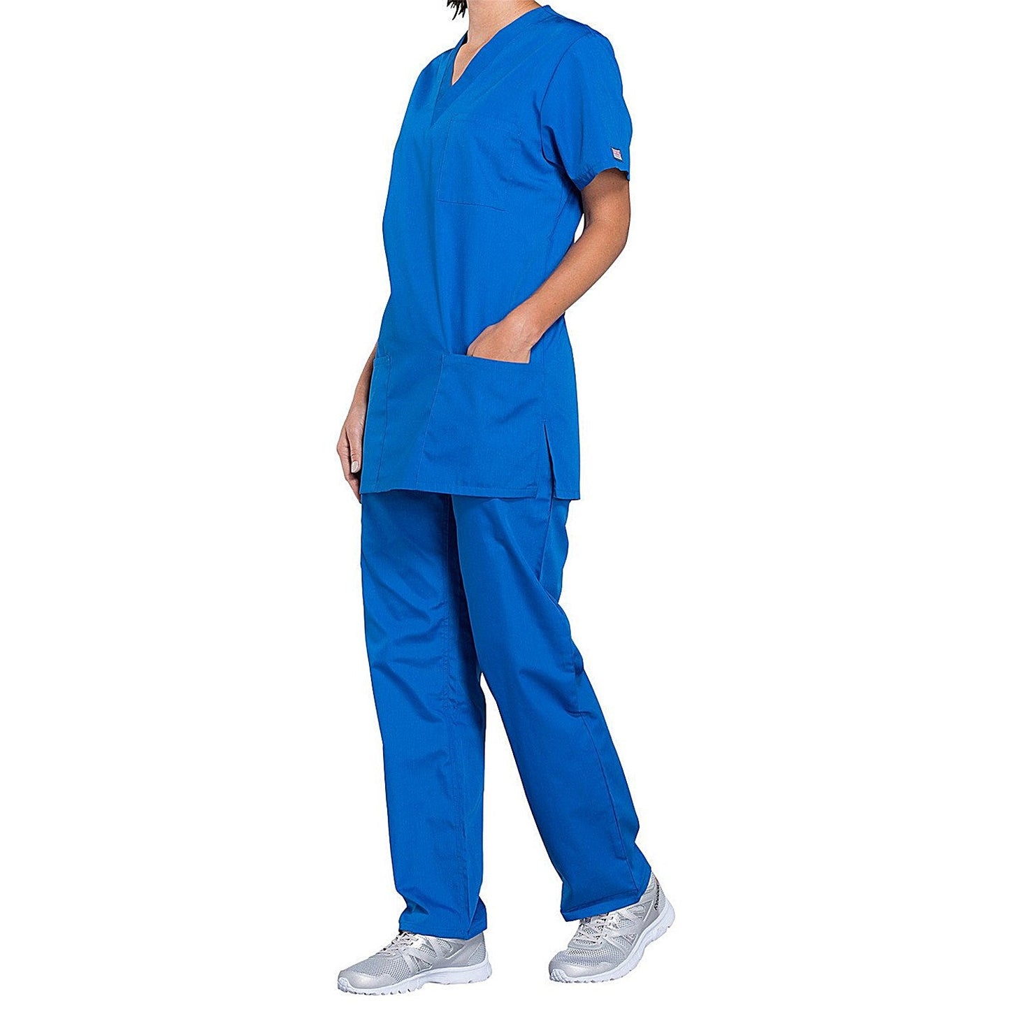 Cherokee Professional V-Neck Scrub Top, Royal Blue, Small