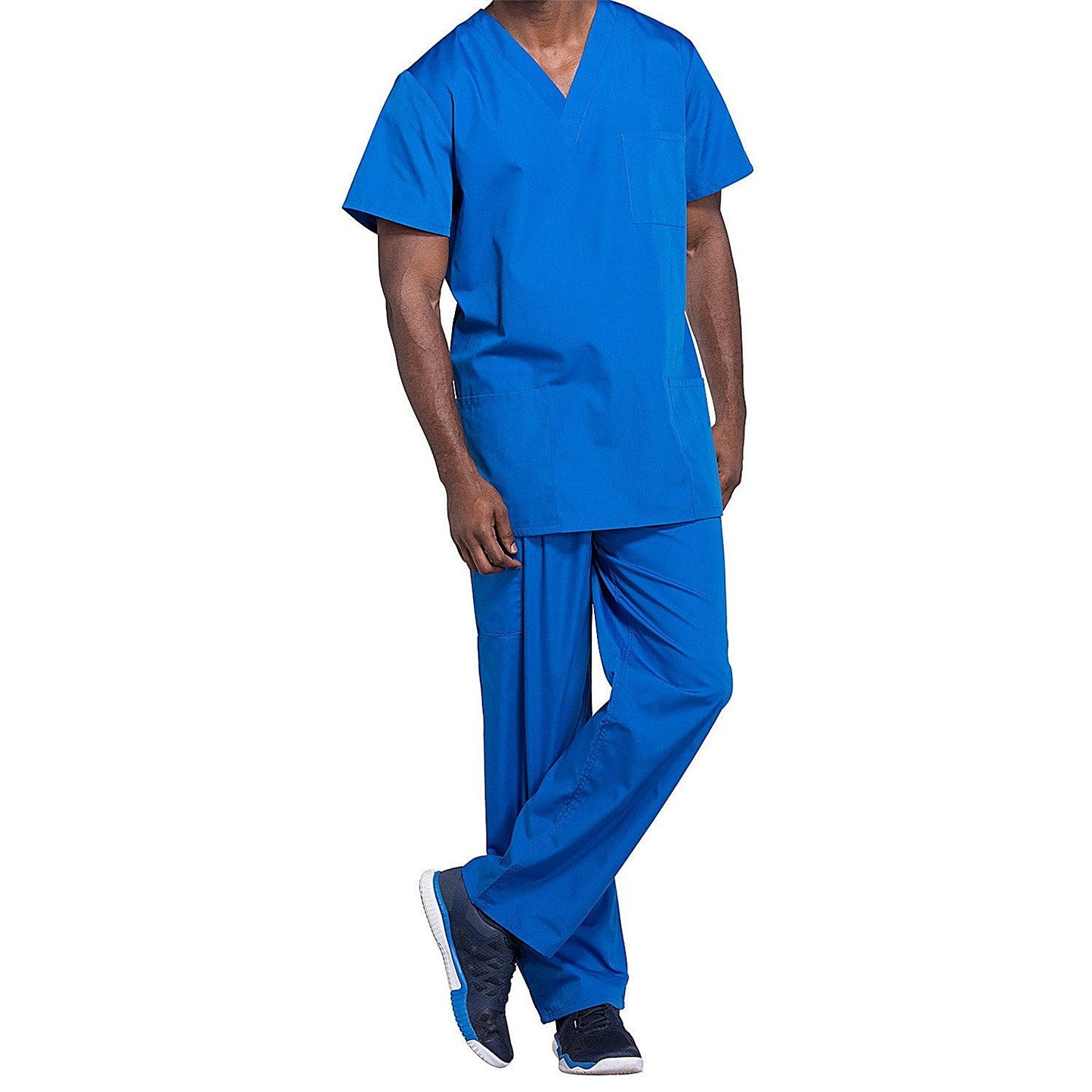 Cherokee Professional V-Neck Scrub Top, Royal Blue, Small