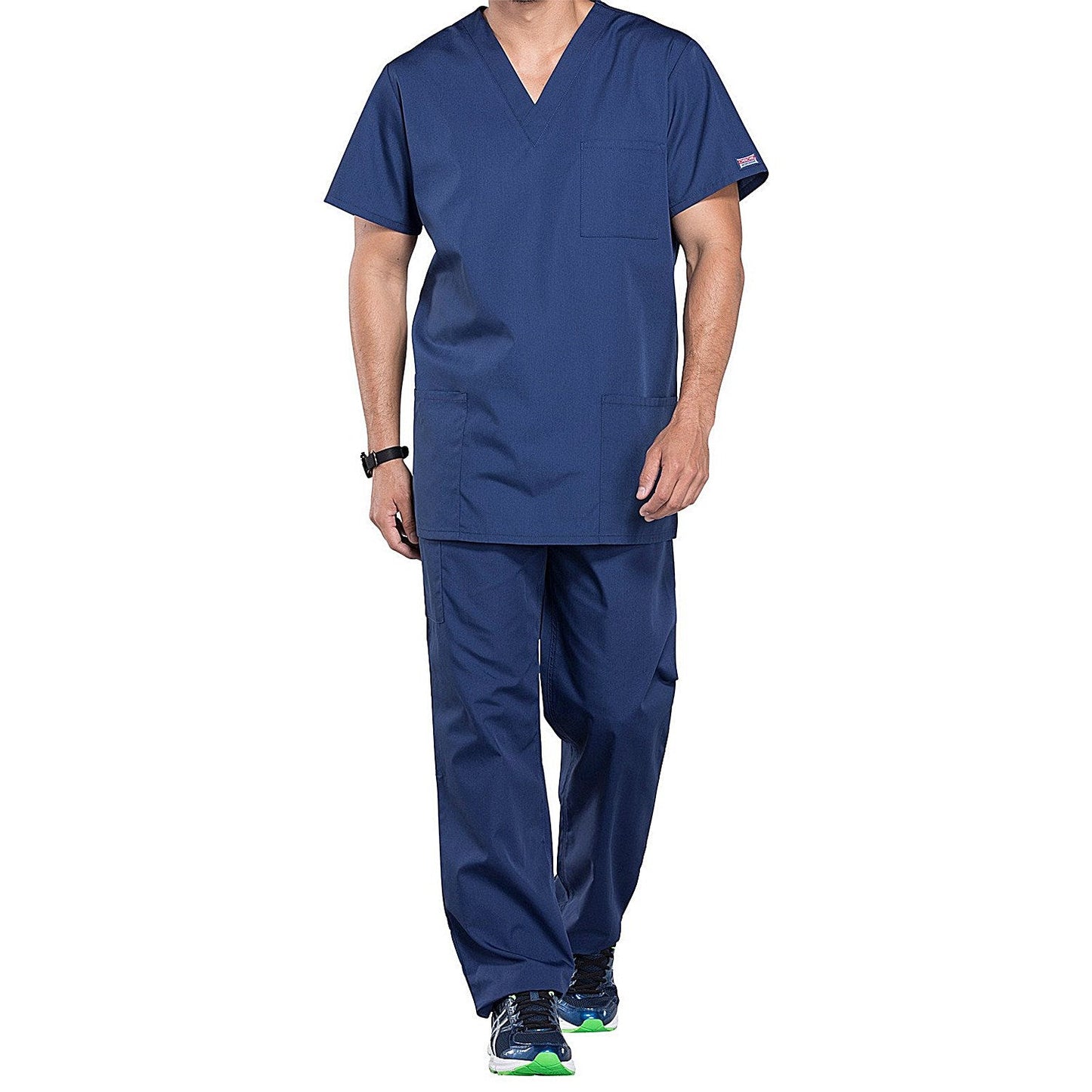 Cherokee Professional V-Neck Scrub Top, Navy Blue, 2XL