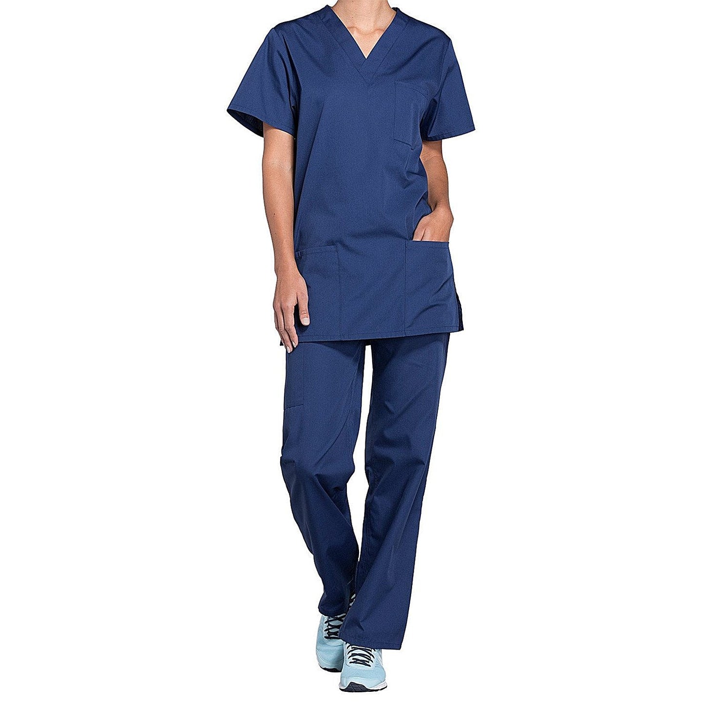 Cherokee Professional V-Neck Scrub Top, Navy Blue, 2XL