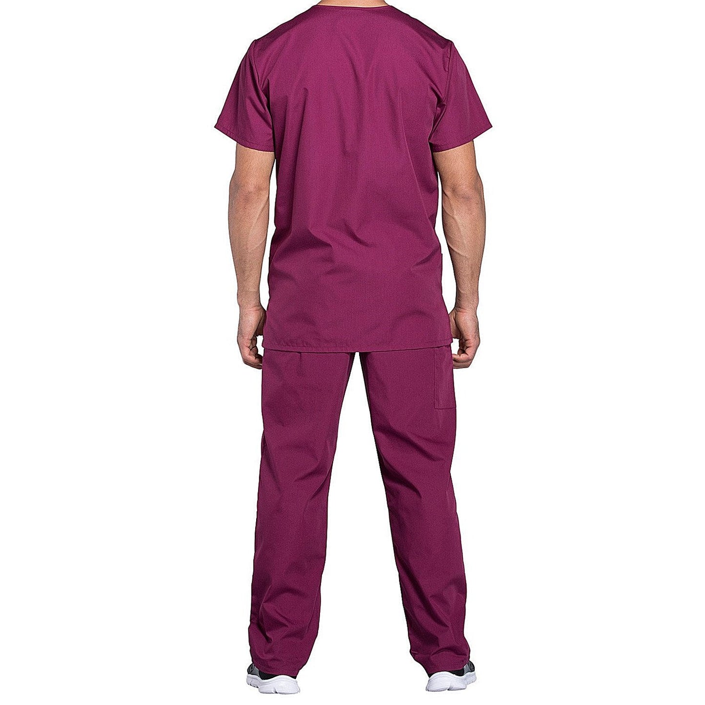 Cherokee Professional V-Neck Scrub Top, Wine Red, Small