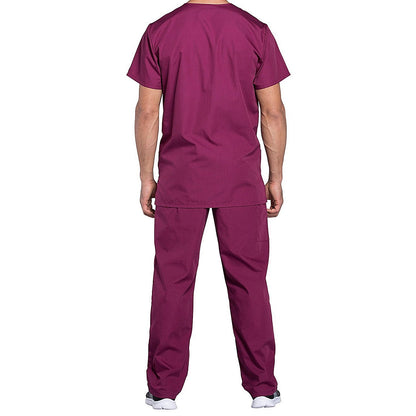 Cherokee Professional V-Neck Scrub Top, Wine Red, Small