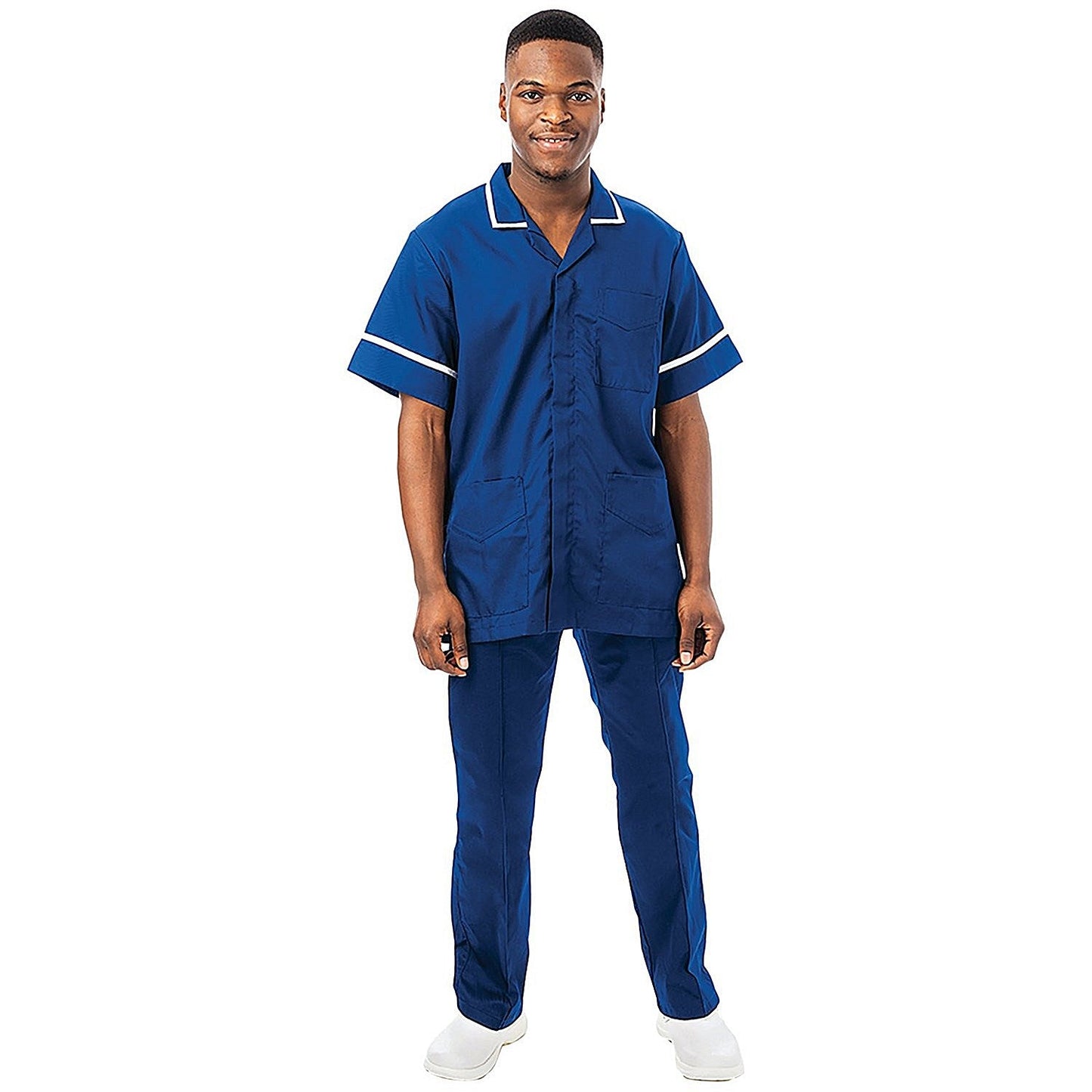 Work in Style Philz Male Healthcare Tunic, Bugatti Blue with White Trim, Size 38 Inch Easy2Order : WIS47485