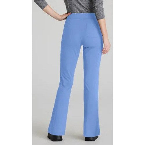 Skechers Slip-ins Glide Knit Flare Scrub Trousers, Ceil Blue, XS, Regular Leg