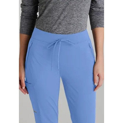 Skechers Slip-ins Glide Knit Flare Scrub Trousers, Ceil Blue, 5XL, Regular Leg