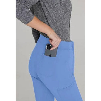 Skechers Slip-ins Glide Knit Flare Scrub Trousers, Ceil Blue, 5XL, Regular Leg