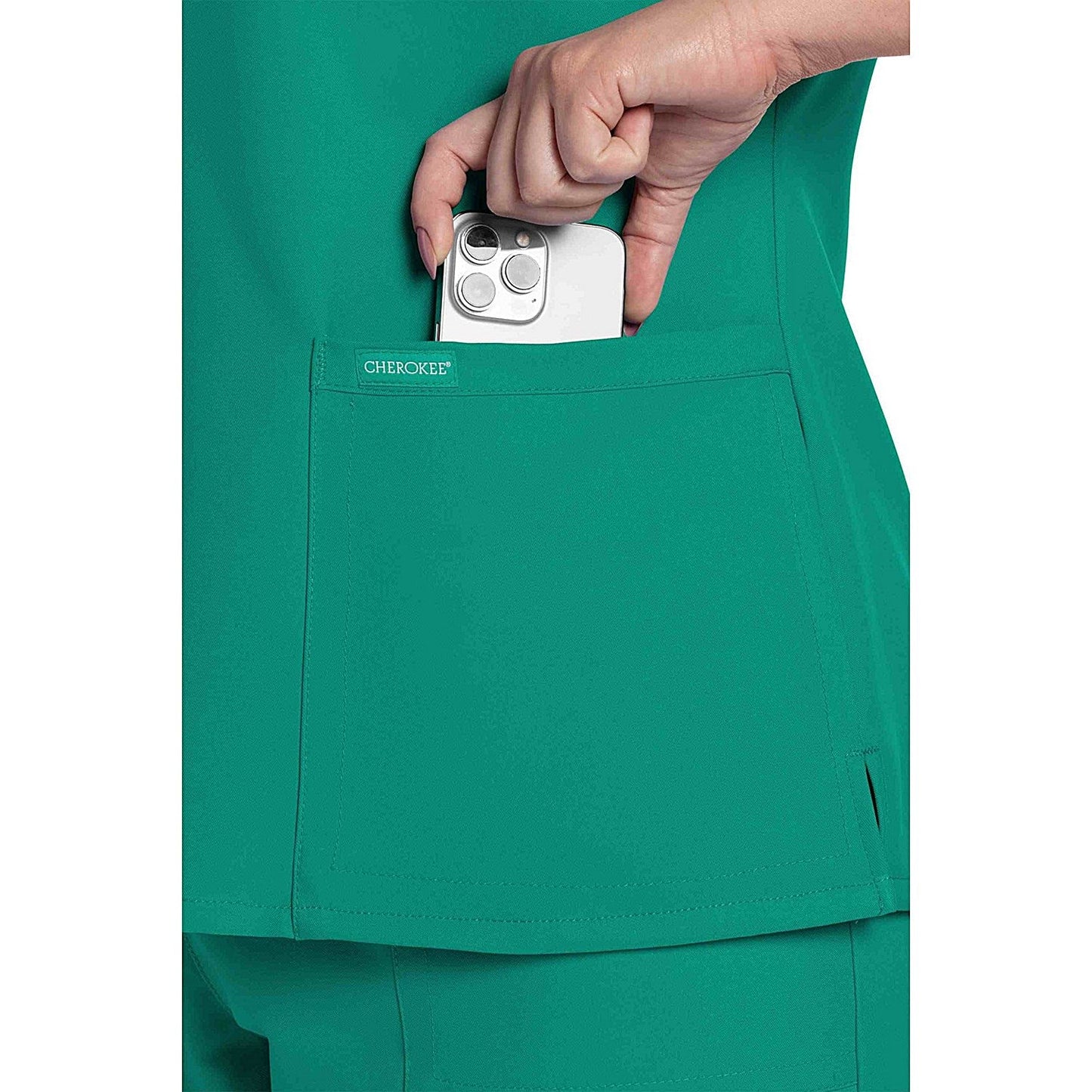 Cherokee Originals Ultra Female V-neck Scrub Top, Teal, 2XS