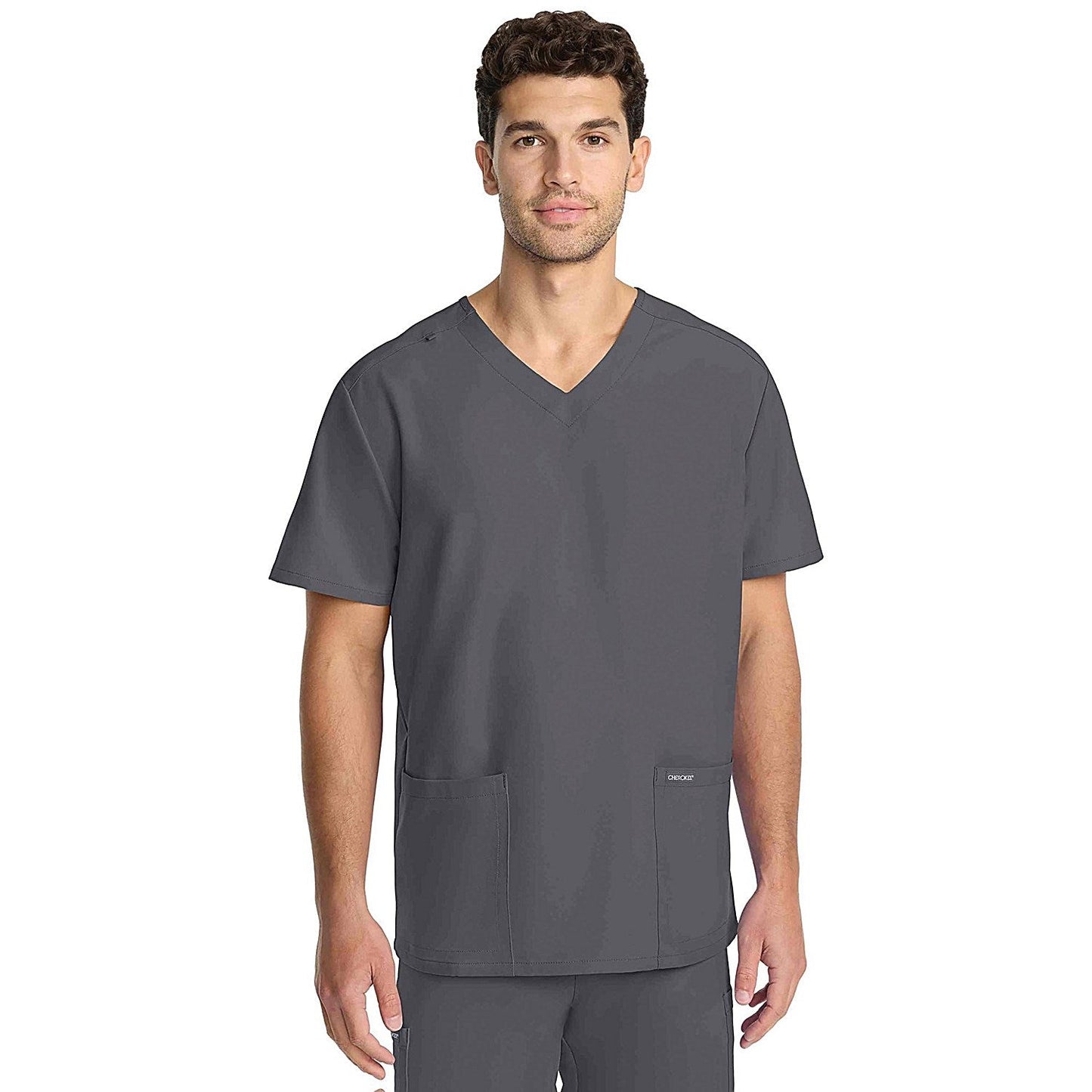 Cherokee Originals Ultra Female V-neck Scrub Top, Pewter Grey, XS