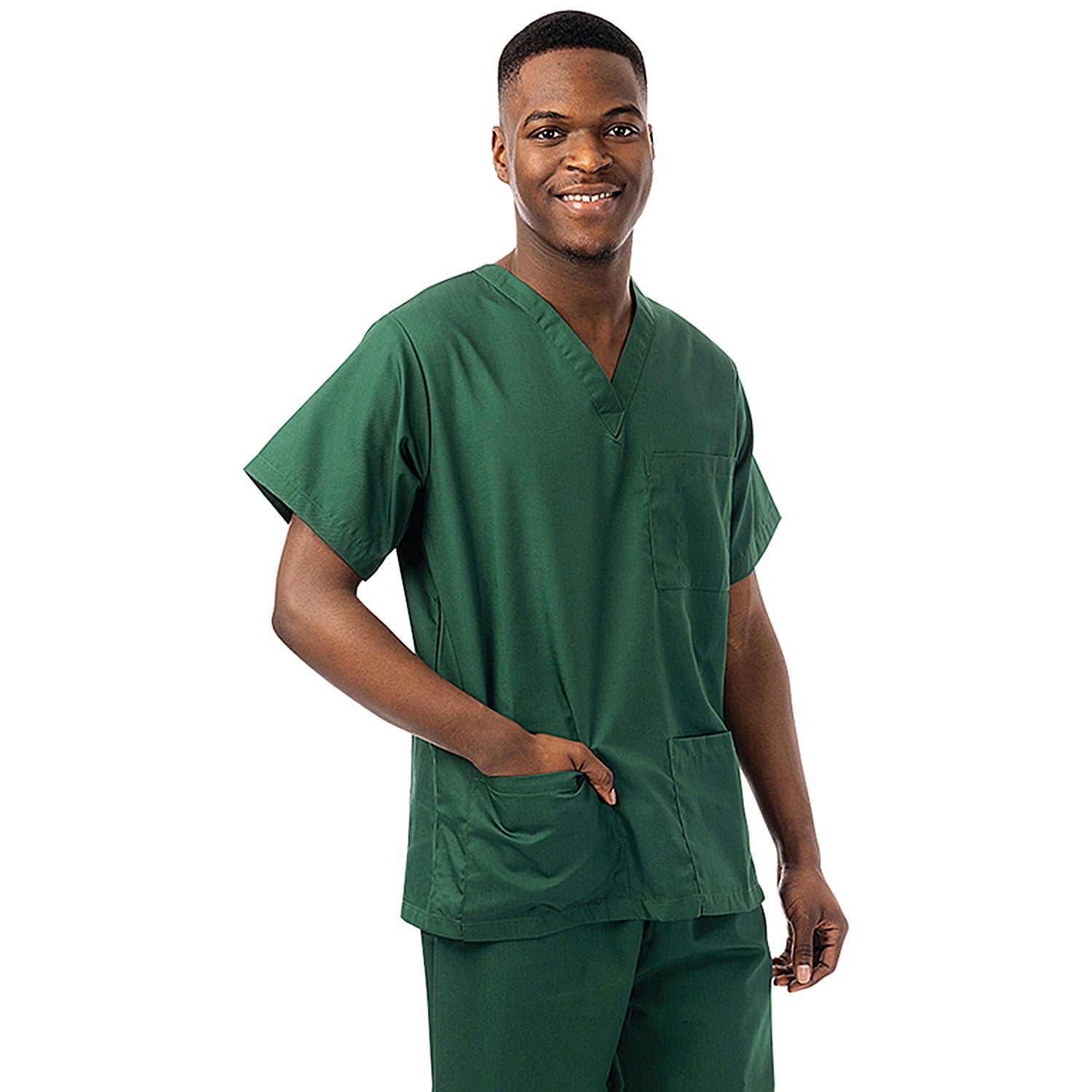 334LW Unisex Lightweight Scrub Top, Bottle Green, Size XL Easy2Order : WIS56971