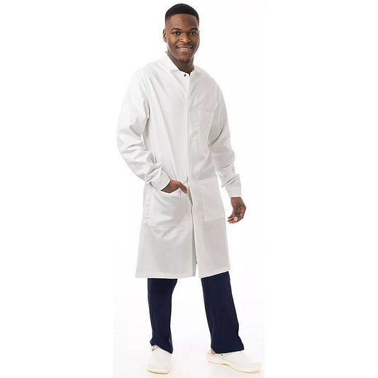 Work in Style Flame Retardant Lab Coat, Unisex, White, XS