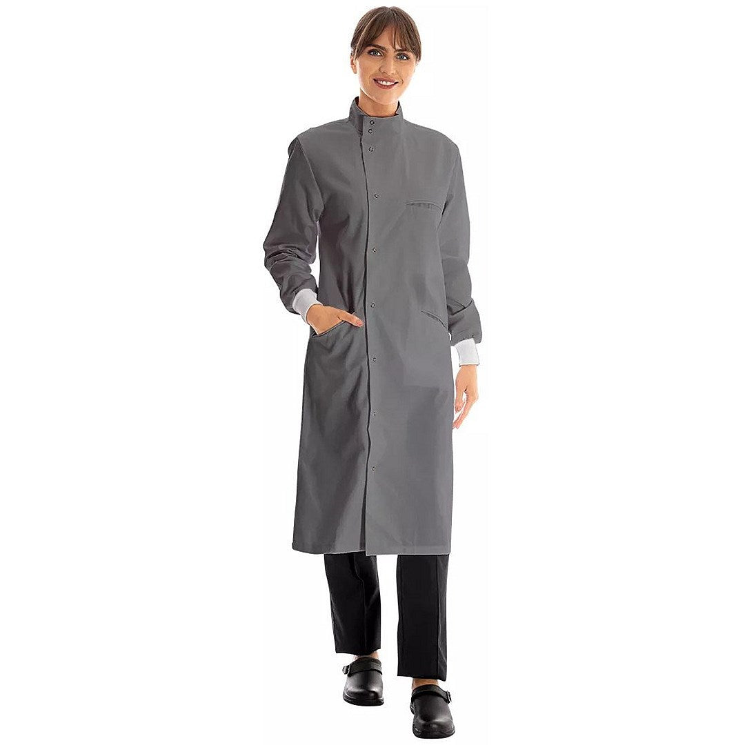 Work In Style Howie Lab Coat, Unisex, Silver, 52 Regular Easy2Order : WIS61513