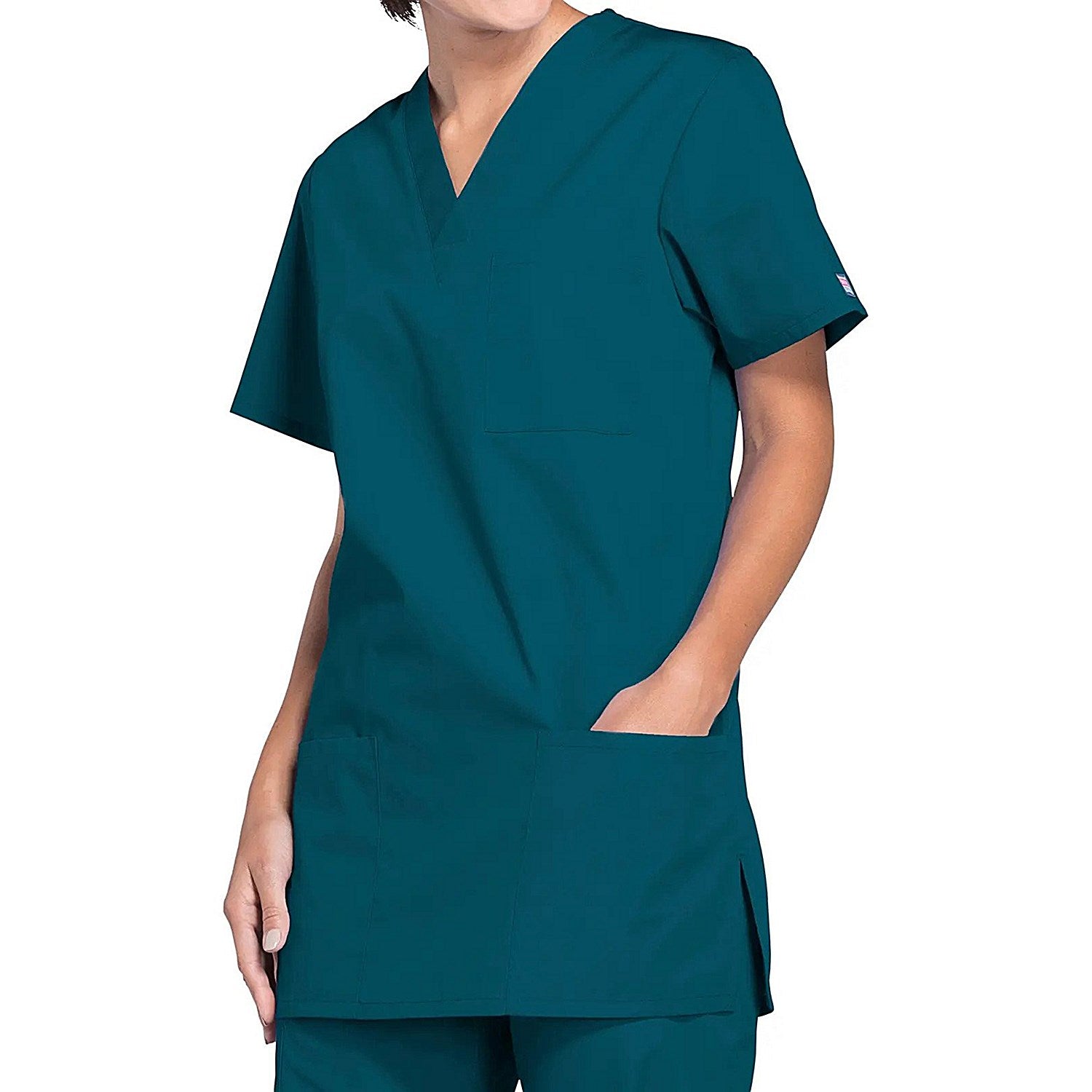 Cherokee Professional V-Neck Scrub Top, Caribbean Blue, 2XL Easy2Order : WIS65039