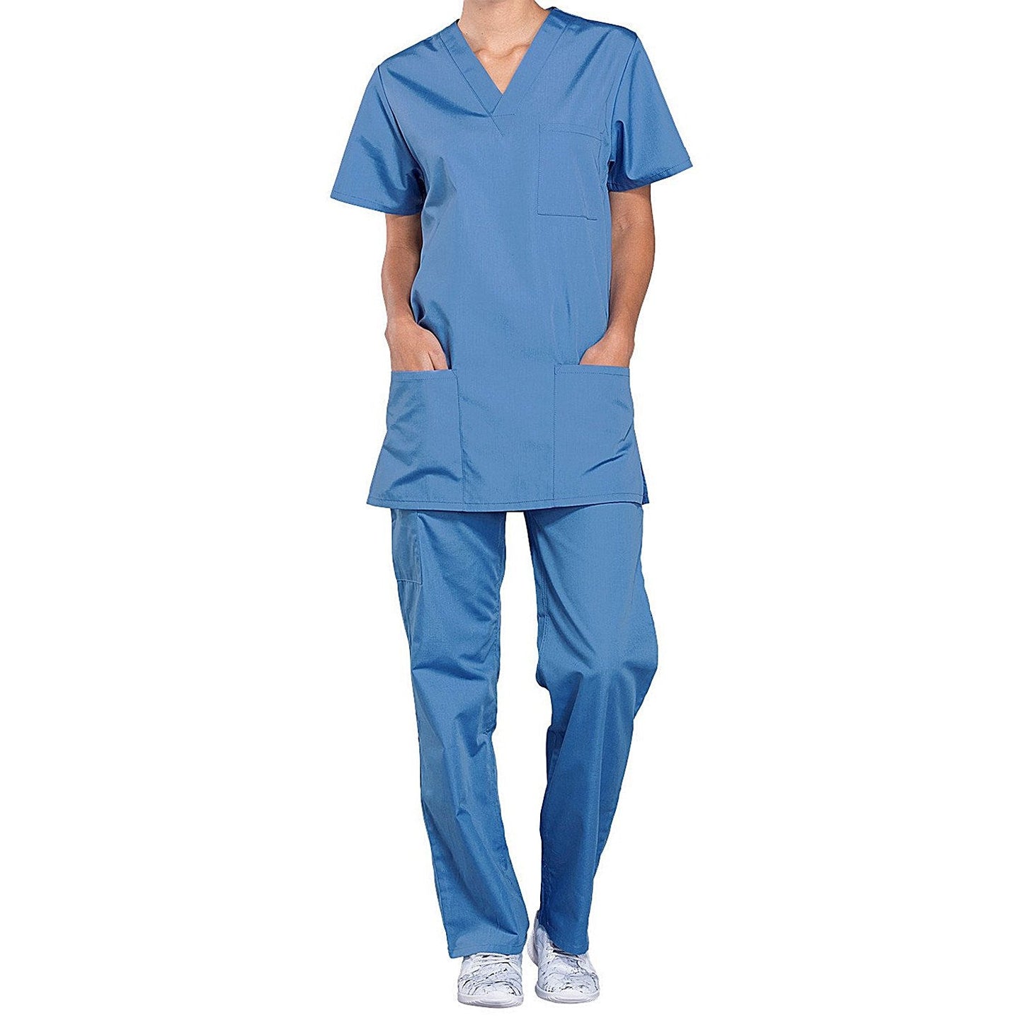 Cherokee Professional V-Neck Scrub Top, Ceil Blue, 3XL