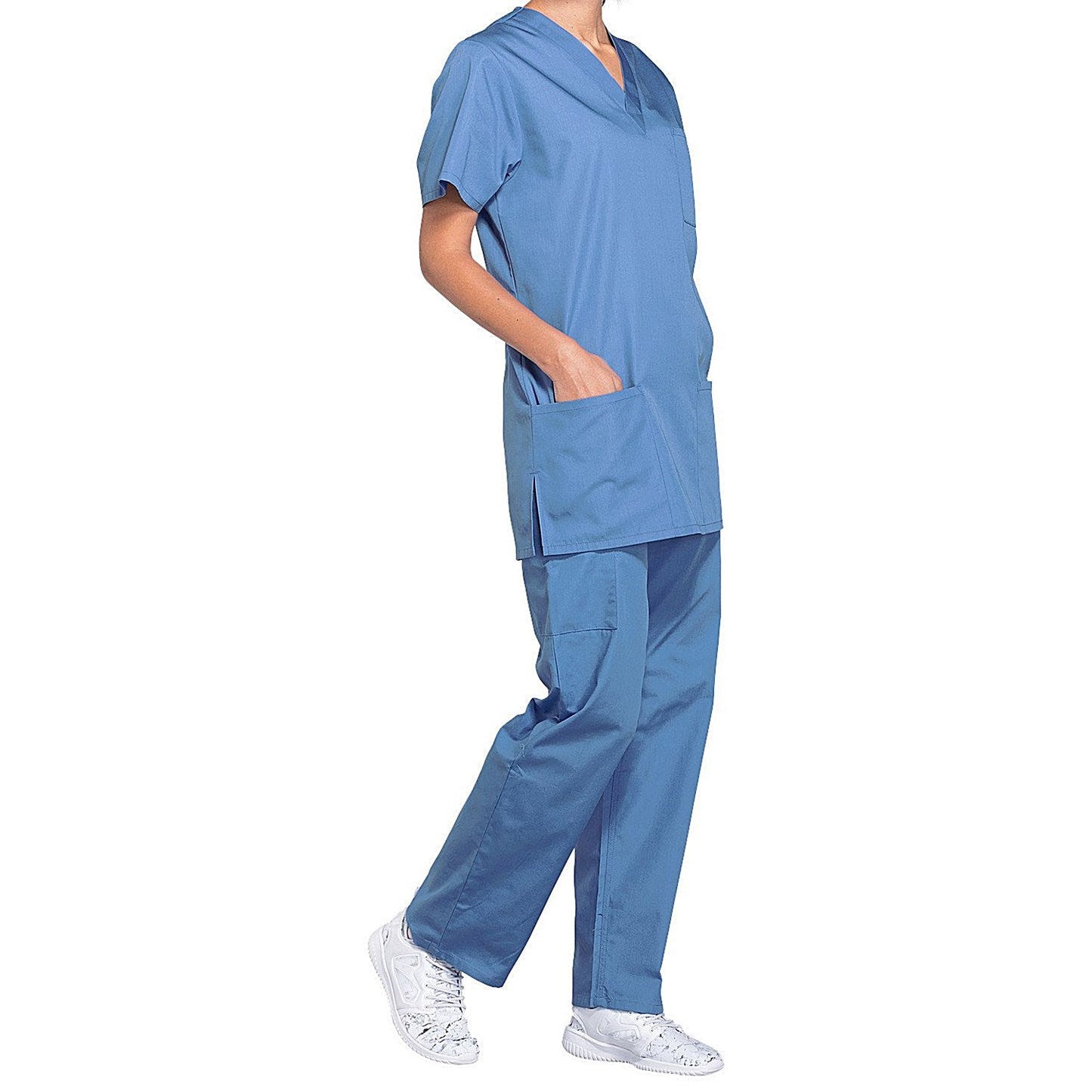 Cherokee Professional V-Neck Scrub Top, Ceil Blue, 3XL