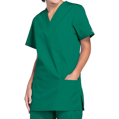 Cherokee Professional V-Neck Scrub Top, Hunter Green, 2XL Easy2Order : WIS65075