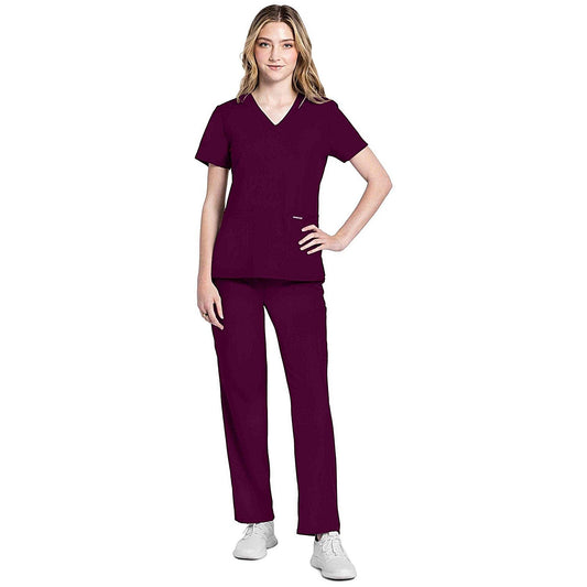 Cherokee Originals Ultra Female V-neck Scrub Top, Wine Red, 3XL