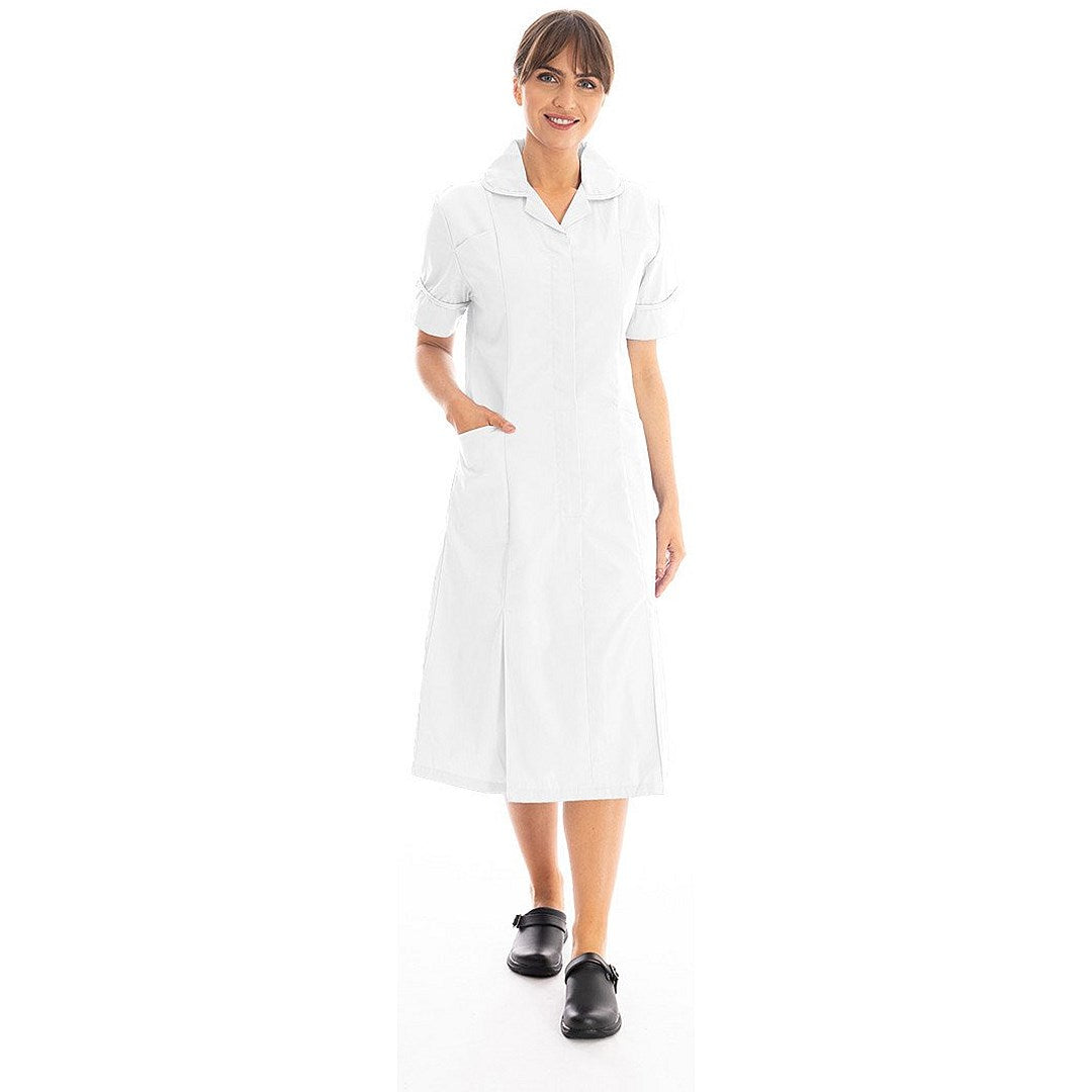 Work in Style Dvddr Nursing Dress, White, 48 Easy2Order : WIS76552