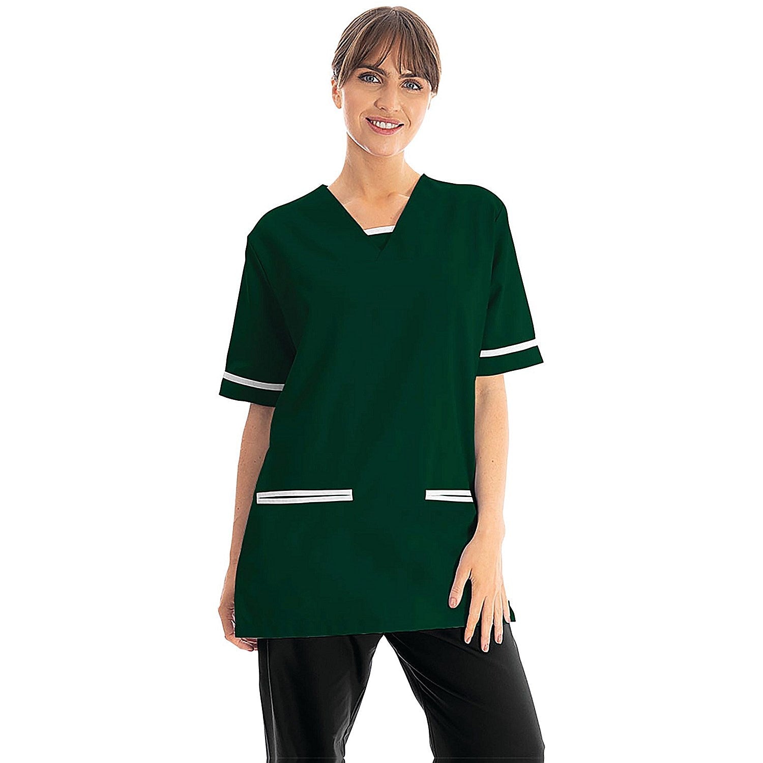 534LW V Neck Lightweight Scrub Top with Trim, Bottle Green, Size, 3XL Easy2Order : WIS77614