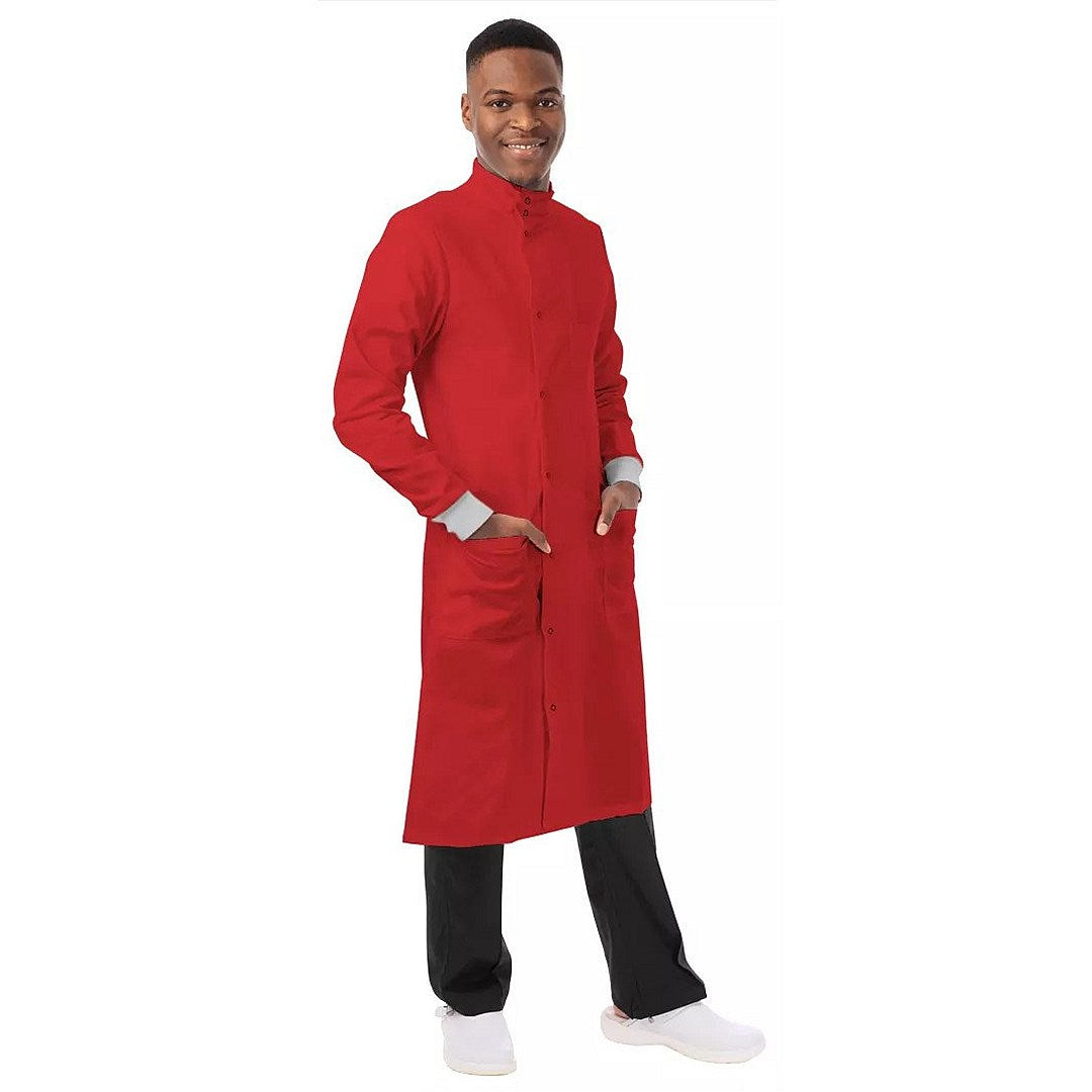 Work in Style Howie Lab Coat, Unisex, Red, 40 Tall