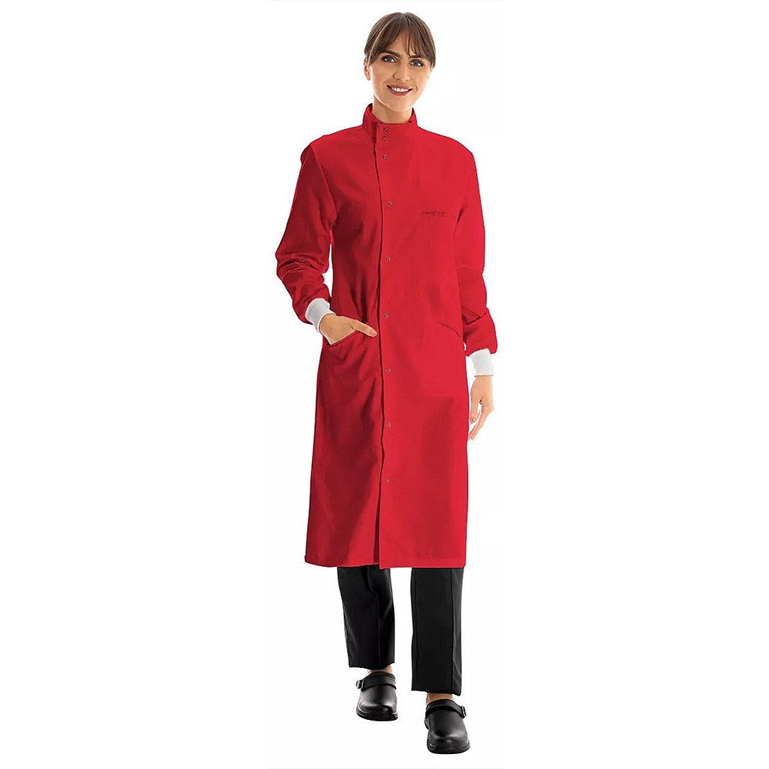 Work in Style Howie Lab Coat, Unisex, Red, 52 Tall Easy2Order : WIS79670