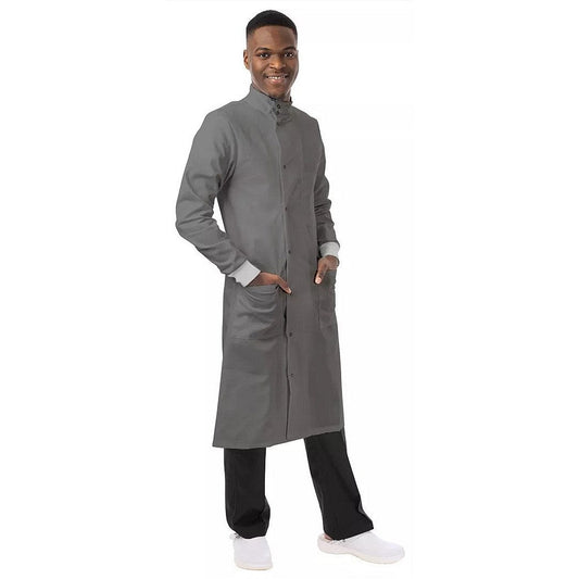 Work In Style Professional Howie Lab Coat, Unisex, Silver, 44 Tall