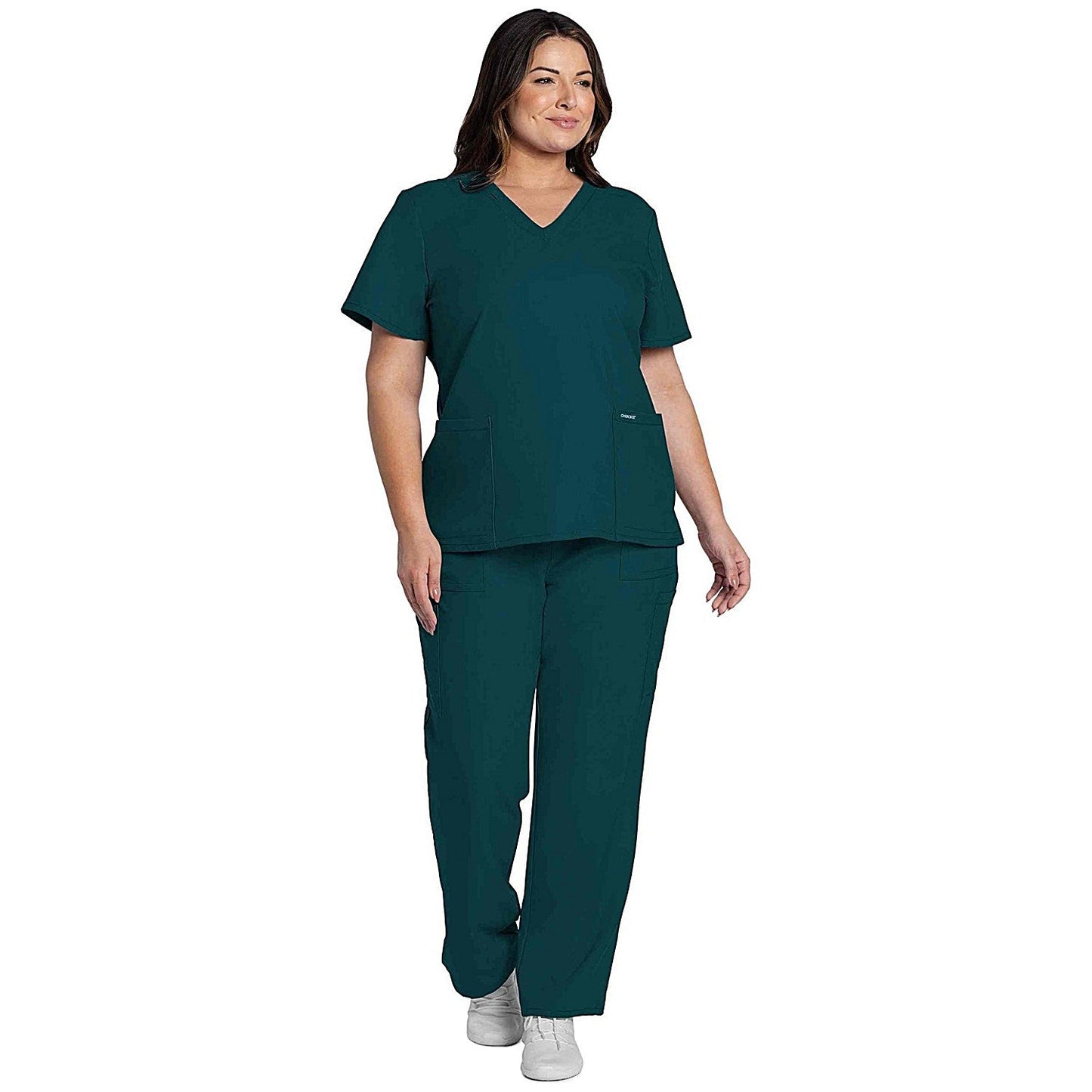 Cherokee Originals Ultra Female V-neck Scrub Top, Caribbean Blue, 2XL