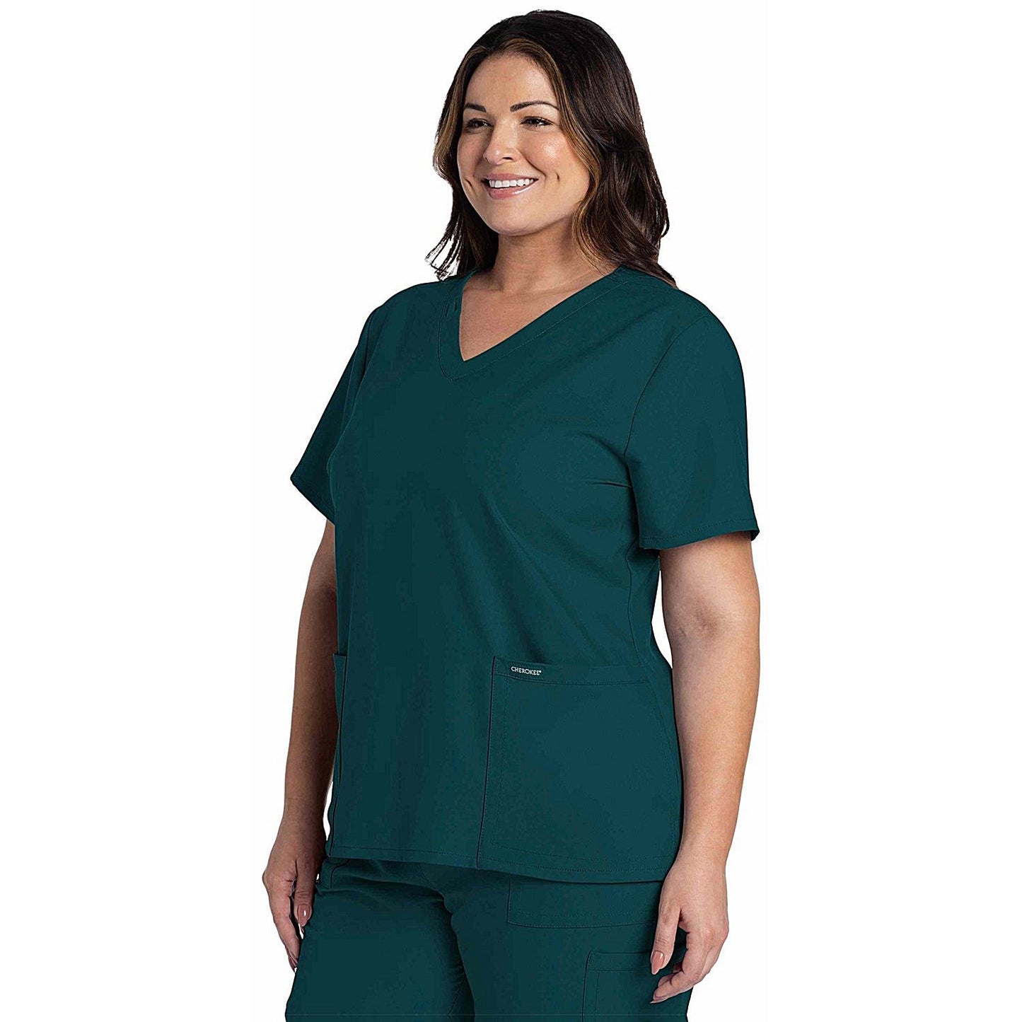 Cherokee Originals Ultra Female V-neck Scrub Top, Caribbean Blue, XS