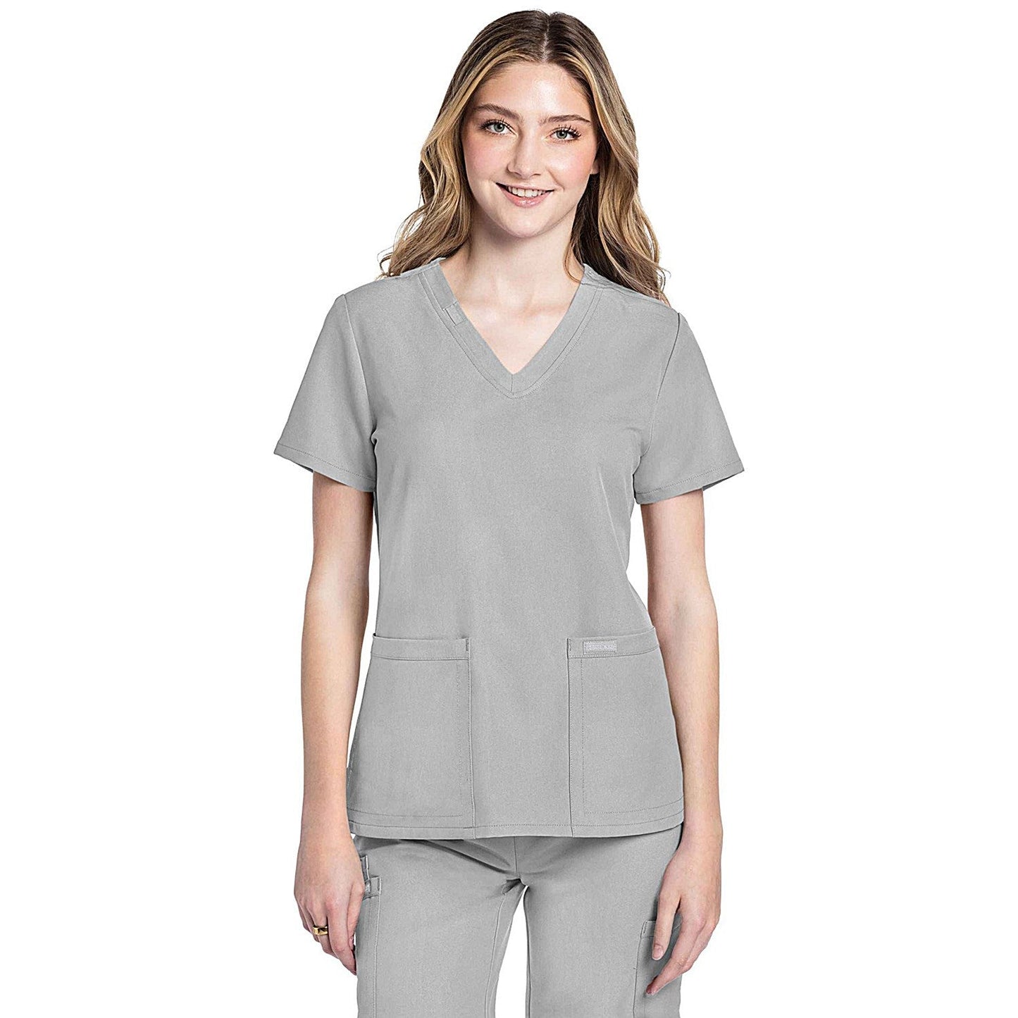 Cherokee Originals Ultra Female V-neck Scrub Top, Grey, Large