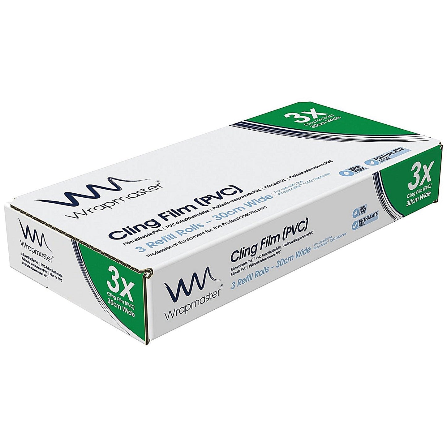 Wrapmaster 1000 Cling Film Refill, 30cm x 100m, Pack of 3