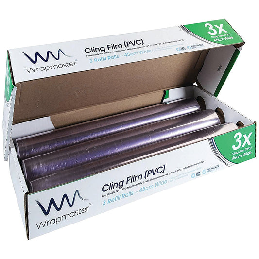 Wrapmaster 4500 Cling Film Refill, 45cm x 300m, Pack of 3