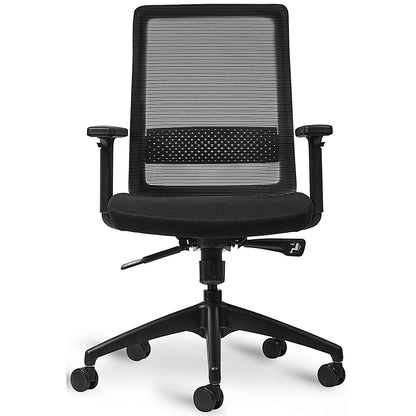 Bestuhl S30 High Back Mesh Task Chair, Height Adjustable Arms, Black/Grey Stripes