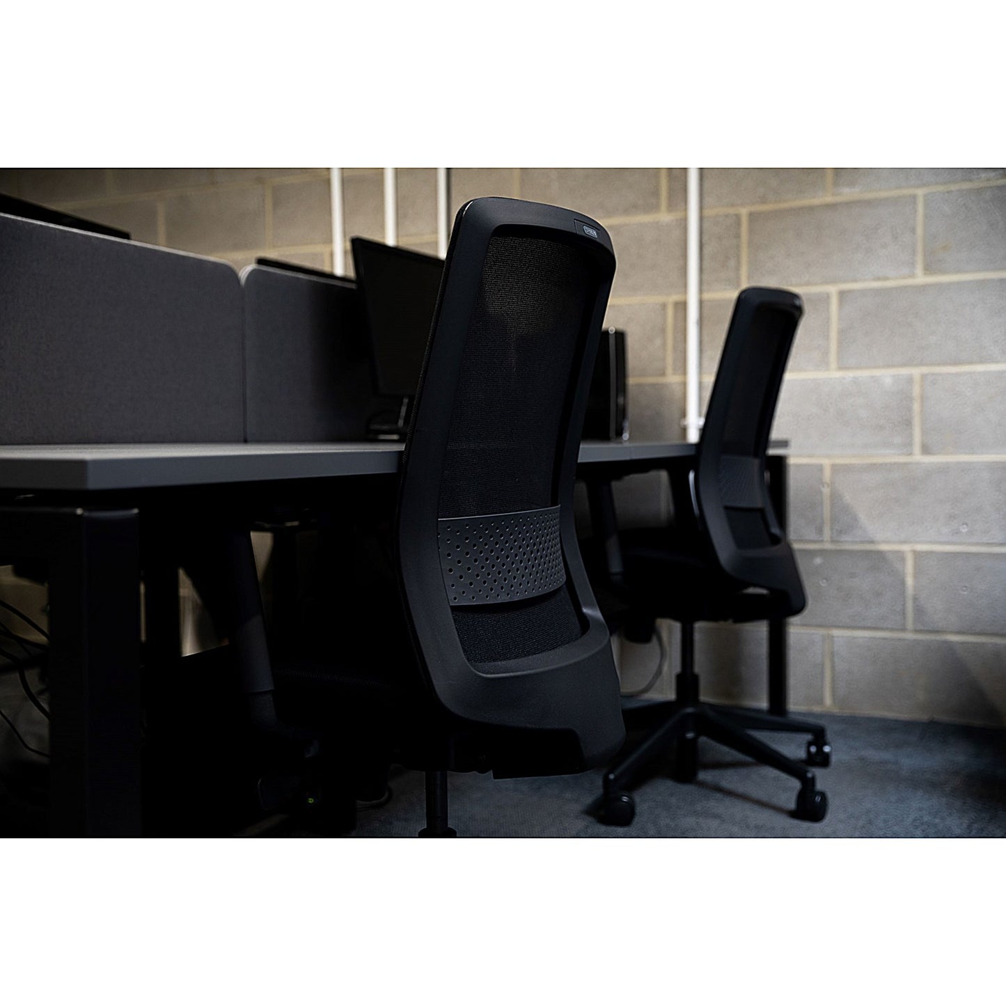Bestuhl S30 High Back Mesh Task Chair, Height Adjustable Arms, Black/Grey Stripes