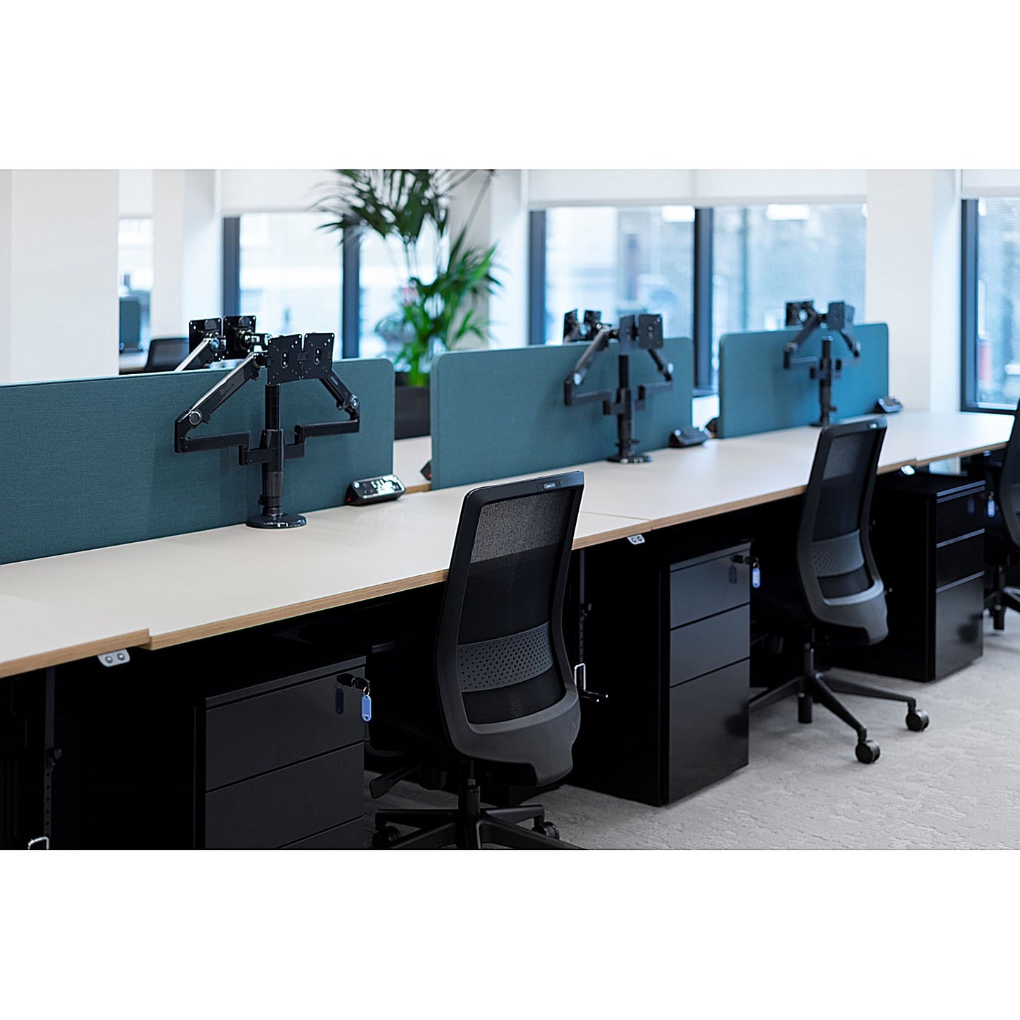 Bestuhl S30 High Back Mesh Task Chair, Height Adjustable Arms, Black/Grey Stripes