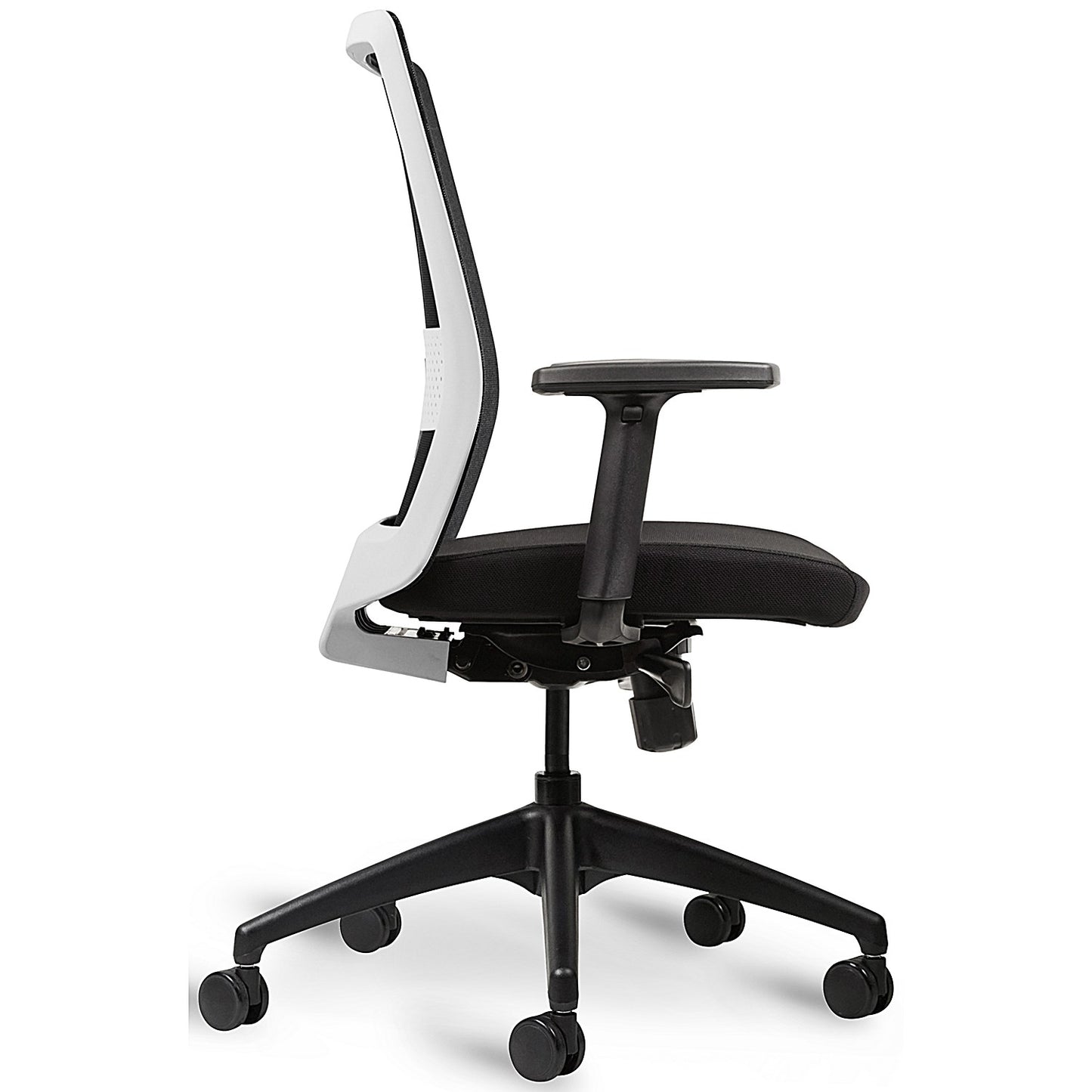 Bestuhl S30 High Back Mesh Task Chair, Height Adjustable Arms, White/Black