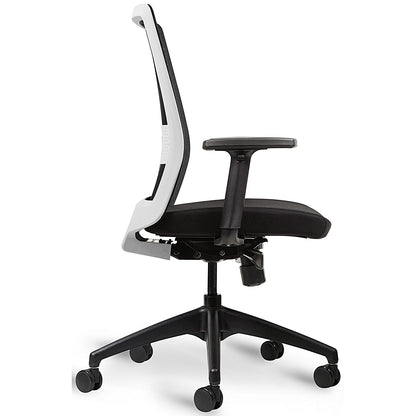 Bestuhl S30 High Back Mesh Task Chair, Height Adjustable Arms, White/Black