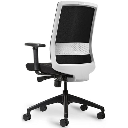 Bestuhl S30 High Back Mesh Task Chair, Height Adjustable Arms, White/Black