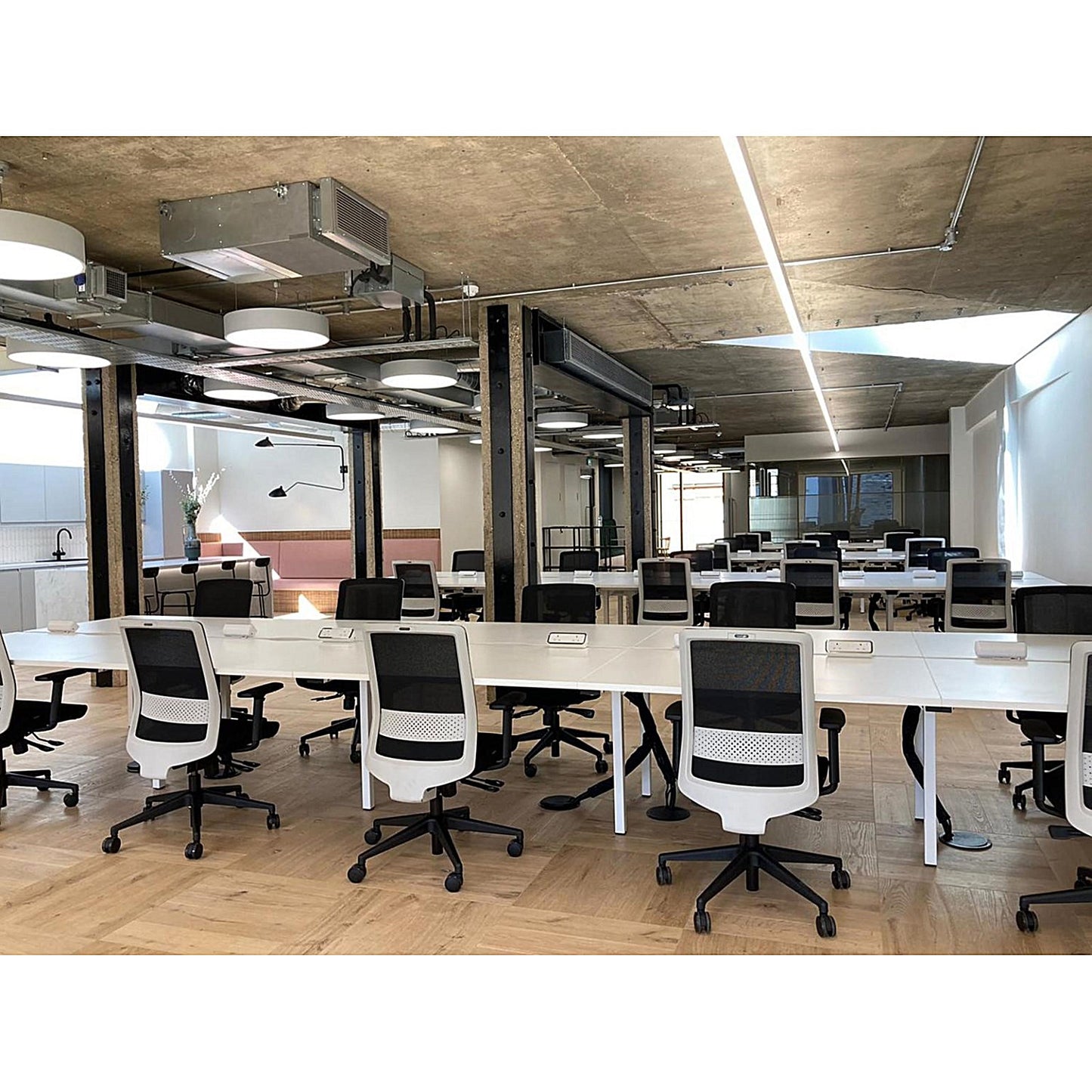 Bestuhl S30 High Back Mesh Task Chair, Height Adjustable Arms, White/Black