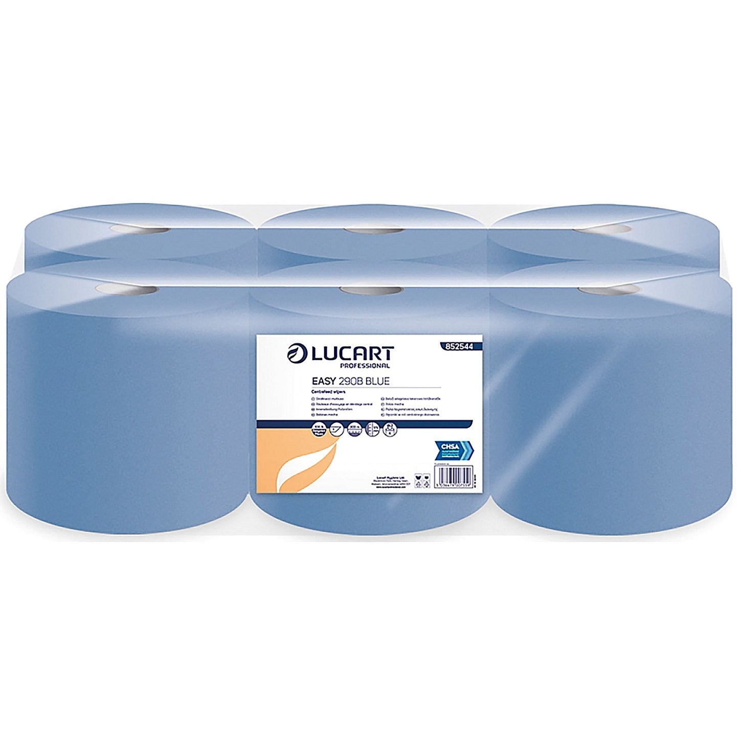 Everyday 1-Ply Centrefeed Roll, 300m, Blue, Pack of 6