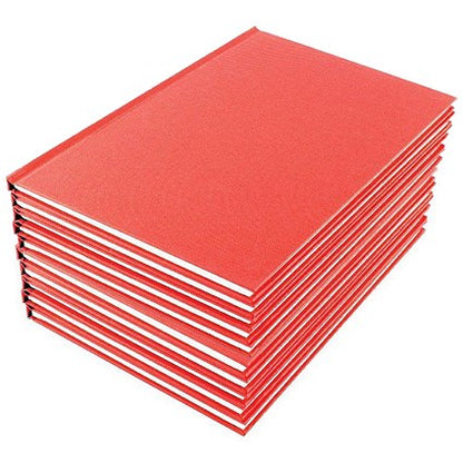 Everyday Casebound Manuscript Book, A5, Ruled, 160 Pages, Red, Pack of 10