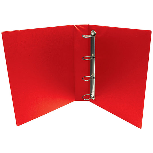 Presentation Ring Binder, A4, 4 D-Ring, 25mm Capacity, Red, Pack of 10