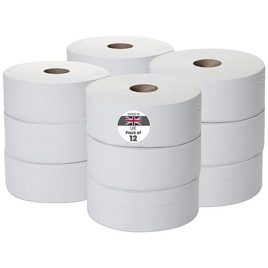 Mini Jumbo Toilet Roll, 2-Ply, 150m, Pack of 12 Easy2Order : WX03811