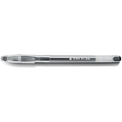 Black Gel Pens, Transparent Barrel, Medium Tip, Pack of 10