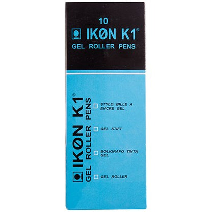 Black Gel Pens, Transparent Barrel, Medium Tip, Pack of 10