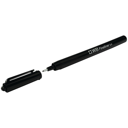 Fineliner 0.4mm Black Pens (Pack of 10) Easy2Order : WX25007