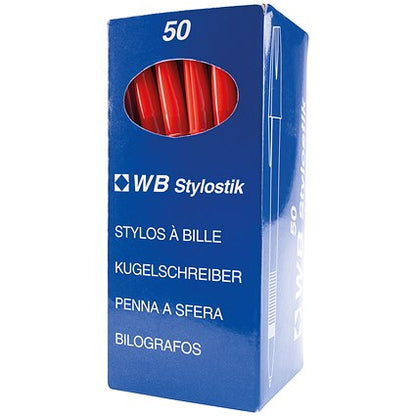 Ballpoint Pens, Red, Pack of 50