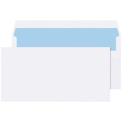 DL Envelopes, Self Seal, 80gsm, White, Pack of 1000
