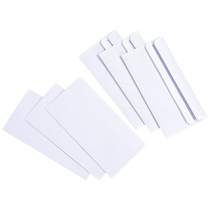 DL Envelopes, Self Seal, 80gsm, White, Pack of 1000