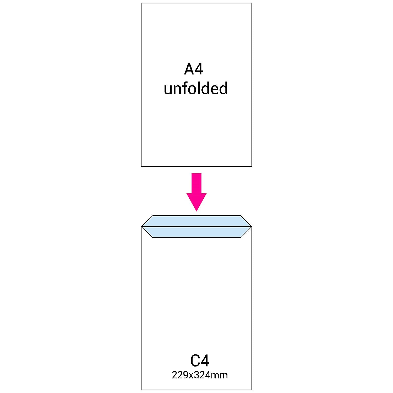 C4 Envelopes, Self Seal, 80gsm, Manilla, Pack of 250